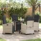 Preview: ARDEBO.de - 5-teiliges Garten Esszimmer Set Hellgrau Poly Rattan
