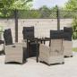 Preview: 5-teiliges Garten Esszimmer Set Hellgrau Poly Rattan