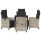 Preview: 5-teiliges Garten Esszimmer Set Hellgrau Poly Rattan