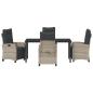 Preview: 5-teiliges Garten-Dining-Set, hellgraues Poly-Rattan