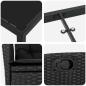 Preview: 7-teiliges Garten-Dining-Set mit Kissen Schwarz Poly Rattan