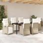Preview: 7-teiliges Garten-Dining-Set Beige Poly-Rattan
