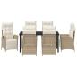 Preview: 7-teiliges Garten-Dining-Set Beige Poly-Rattan