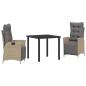Preview: 3-teiliges Garten-Dining-Set Beige Poly-Rattan