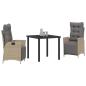 Preview: 3-teiliges Garten-Dining-Set Beige Poly-Rattan