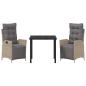 Preview: 3-teiliges Garten-Dining-Set Beige Poly-Rattan