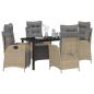 Preview: 5-teiliges Garten-Dining-Set Beige Poly Rattan