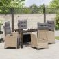 Preview: 5-teiliges Garten-Dining-Set Beige Poly Rattan