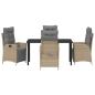 Preview: 5-teiliges Garten-Dining-Set Beige Poly Rattan