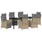 Preview: Garten Essgruppe 7 stk. Beige Poly-Rattan