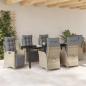 Preview: Garten Essgruppe 7 stk. Beige Poly-Rattan