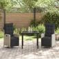 Preview: 3-teiliges Garten-Esszimmer-Set Hellgrau Poly-Rattan