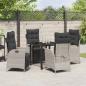 Preview: 5-teiliges Garten-Esstisch-Set Hellgrau aus Poly-Rattan