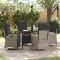 Preview: ARDEBO.de - 5-teiliges Garten-Esszimmer-Set Hellgraues Poly-Rattan
