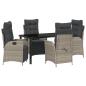 Preview: 5-teiliges Garten-Esszimmer-Set Hellgraues Poly-Rattan