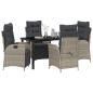 Preview: 5-teiliges Garten-Esszimmer-Set Hellgraues Poly-Rattan