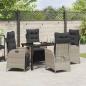 Preview: 5-teiliges Garten-Esszimmer-Set Hellgraues Poly-Rattan