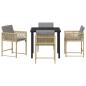 Preview: 5-teiliges Garten-Ess-Set mit Kissen Beige Poly Rattan