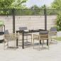 Preview: 5-teiliges Garten-Ess-Set mit Kissen Beige Poly Rattan