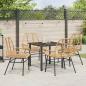 Preview: 5-teiliges Garten-Essgruppe Braun Poly-Rattan