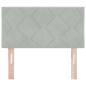 Preview: Kopfteil Diamantblock Design Hellgrau 80 cm Samt