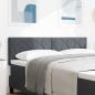 Preview: ARDEBO.de - Kopfteil Diamantblocks Design Dunkelgrau 140 cm Samt