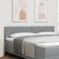 Preview: ARDEBO.de - Kopfteil Diamond Blocks Design Hellgrau 180 cm Stoff