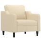 Preview: 4-tlg. Sofagarnitur mit Kissen Creme Stoff