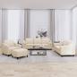 Preview: ARDEBO.de - 4-tlg. Sofagarnitur mit Kissen Creme Stoff