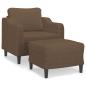 Preview: Sessel mit Hocker Braun 60 cm Stoff