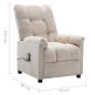 Preview: Massagesessel Elektrisch Creme Stoff