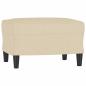 Preview: 3-Sitzer-Sofa mit Hocker Creme 180 cm Stoff