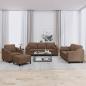Preview: ARDEBO.de - 4-tlg. Sofagarnitur mit Kissen Braun Stoff