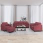 Preview: ARDEBO.de - 4-tlg. Sofagarnitur mit Kissen Weinrot Stoff