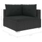 Preview: 5-tlg. Garten-Lounge-Set mit Auflagen Poly Rattan Schwarz