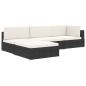 Preview: Modular-Sofa-Eckteil 1 Stk. + Auflagen Poly Rattan Schwarz