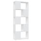 Preview: Bücherregal Raumteiler Weiß 60x24x155 Holzwerkstoff