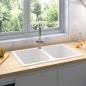 Preview: ARDEBO.de - Küchenspüle Weiß 760x480x184 mm Granit