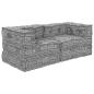 Preview: ARDEBO.de - 2-Sitzer Modularer Pouffe Sofa Umwandelbar Hellgrau Stoff