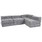 Preview: ARDEBO.de - 4-Sitzer Modul-Pouffe Sofa Umbaubar Hellgrau Stoff