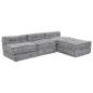 Preview: ARDEBO.de - 4-Sitzer Modularer Pouf Sofa Umwandelbar in Hellgrau