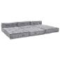 Preview: 4-Sitzer Modularer Pouf Sofa Umwandelbar in Hellgrau