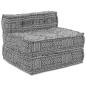 Preview: 4-Sitzer Modularer Pouf Sofa Umwandelbar in Hellgrau