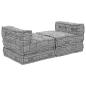 Preview: 4-Sitzer Modularer Pouf Sofa Umwandelbar in Hellgrau