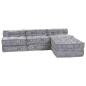 Preview: 4-Sitzer Modularer Pouf Sofa Umwandelbar in Hellgrau