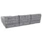 Preview: 4-Sitzer Modularer Pouf Sofa Umwandelbar in Hellgrau