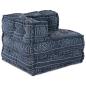 Preview: 2-Sitzer Modul Pouffe Sofa Umwandelbar Indigo Stoff
