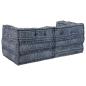 Preview: 2-Sitzer Modul Pouffe Sofa Umwandelbar Indigo Stoff