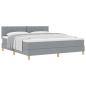 Preview: Boxspringbett mit Matratze Hellgrau 180x200 cm Stoff