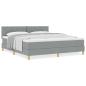 Preview: Boxspringbett mit Matratze Hellgrau 180x200 cm Stoff